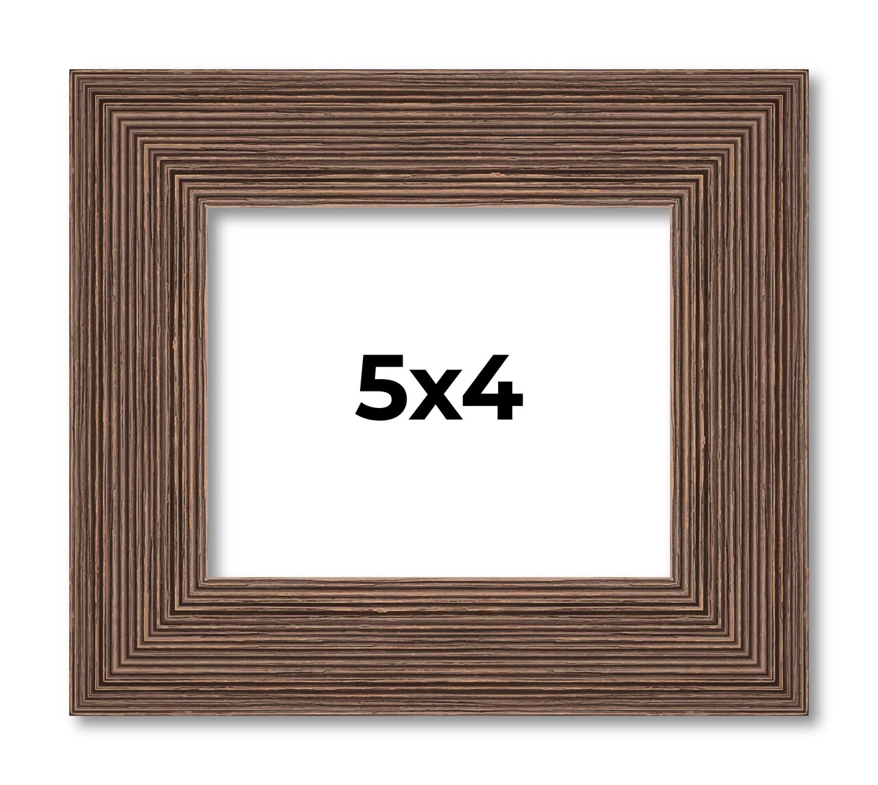 5x4 Wide Barnwood Picture Frame with UV-Resistant Acrylic & Acid Free Backing, Available in 6 Paint Finishes - Grey, Brown, White, and Black